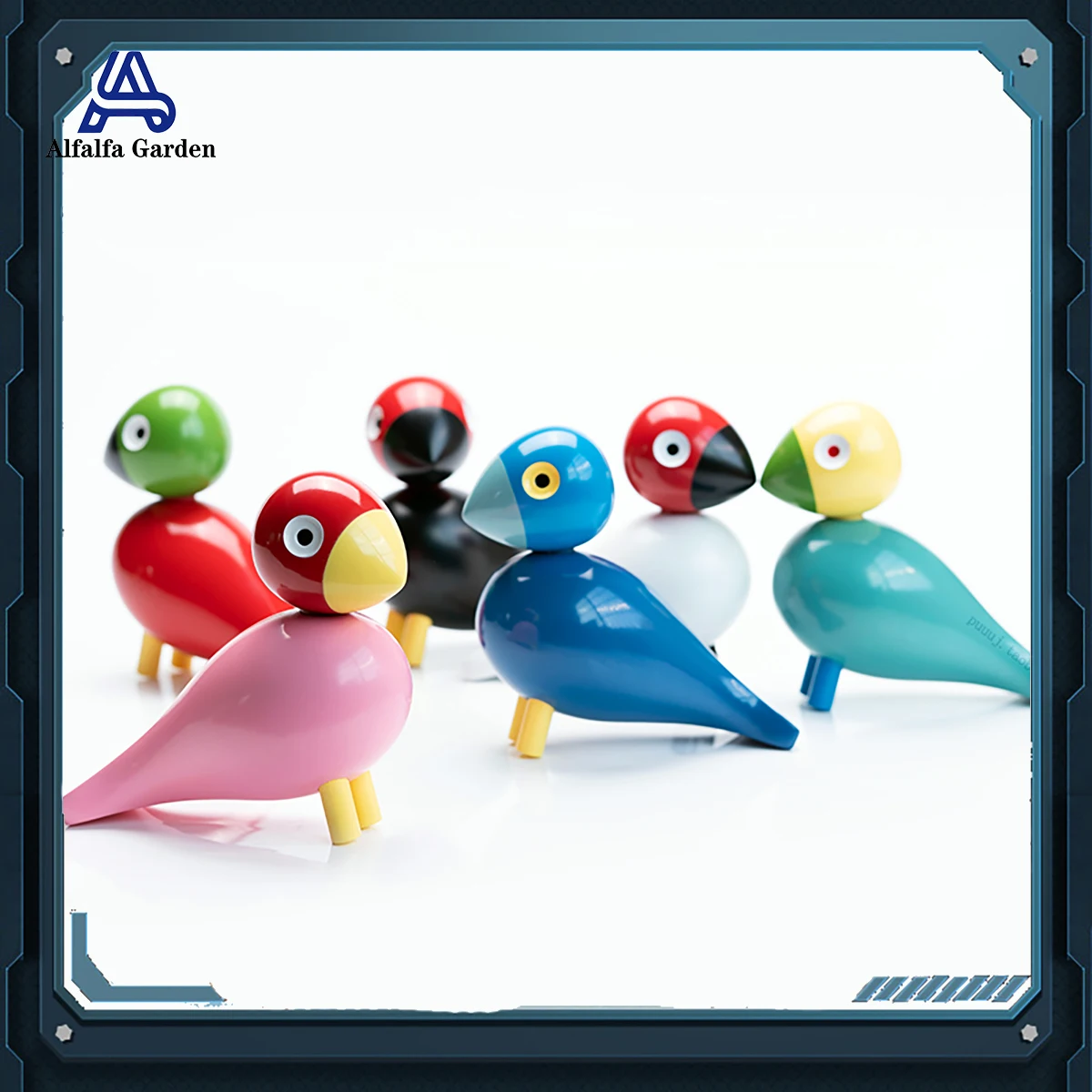 

Colorful Larks Danish Review Nordic Wooden Window Designer Soft Decoration Creative Showcase Living Room Decoration