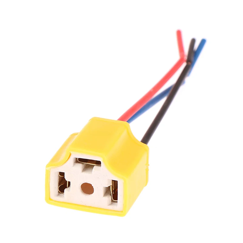 

H4 9003 Ceramic Wire Wiring Car Auto Head Light Bulb Lamp Harness Socket Connector three holes Plug