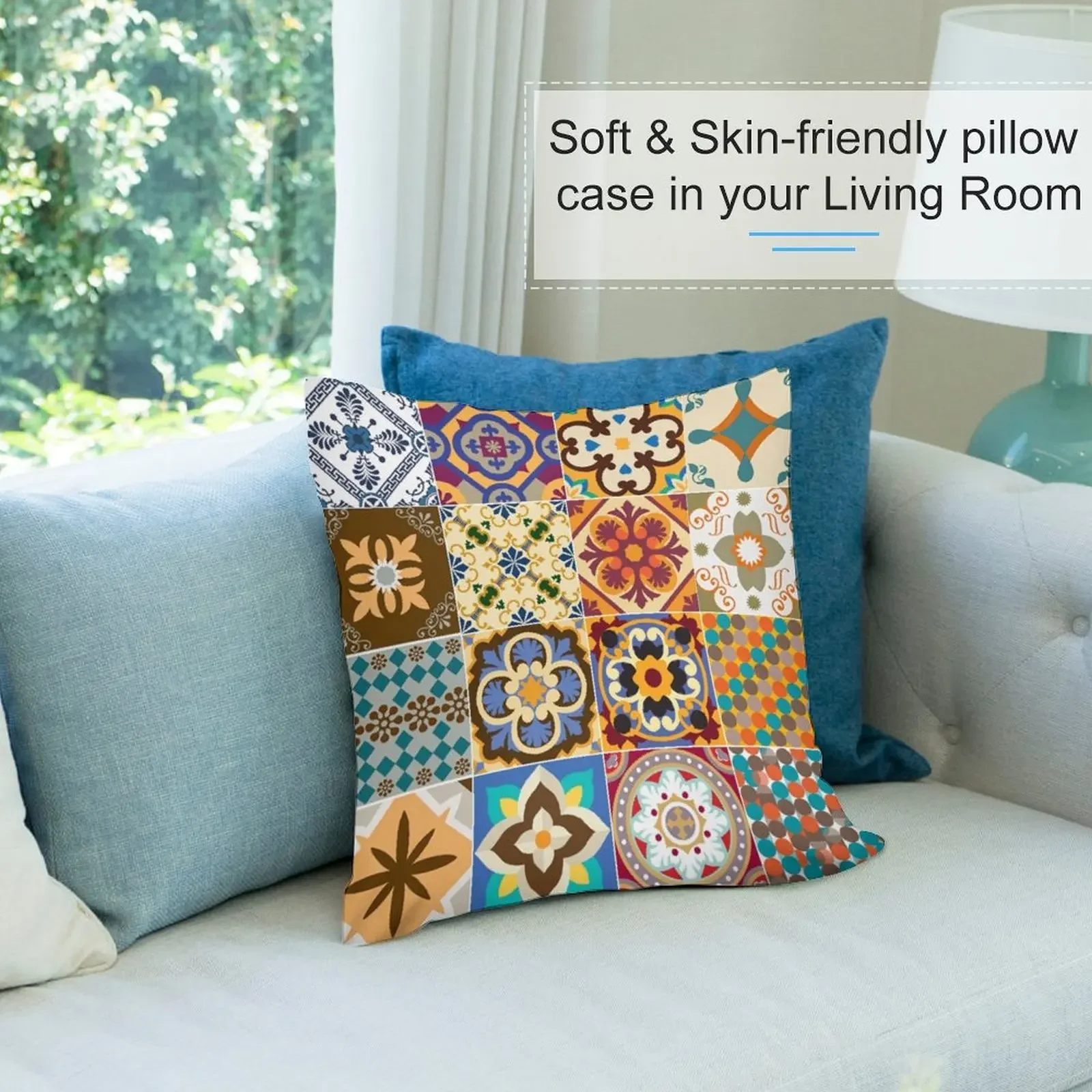 Традиционная португальская плитка &quotazulejo portuguese&quot Декоративная подушка Подушки