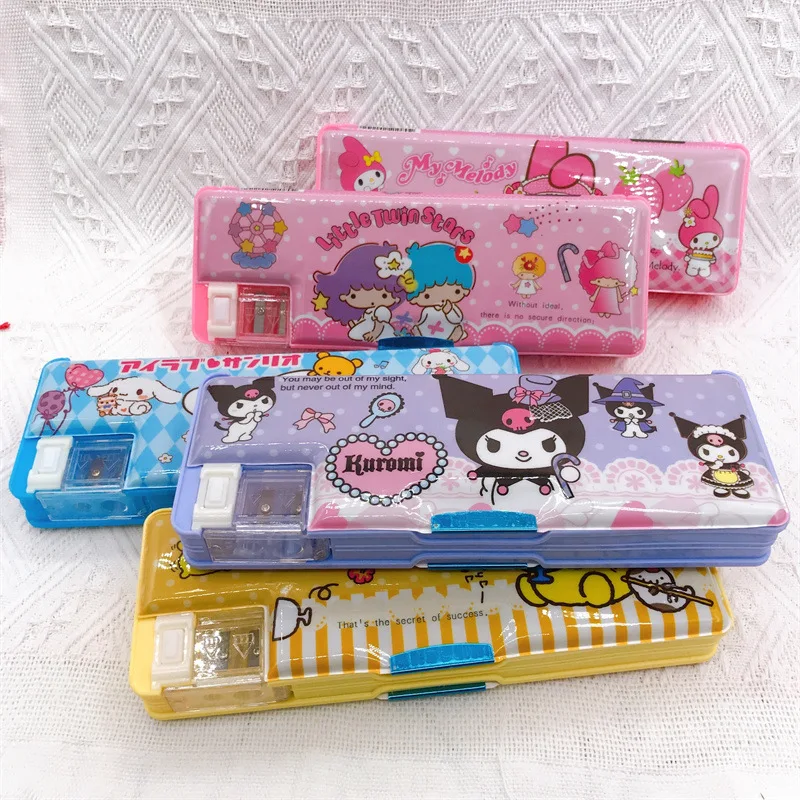 

Детский карандаш Sanrio, Коричный карандаш Kuromi My Melody Kawaii, милый мультяшный школьный Многофункциональный двухсторонний карандаш