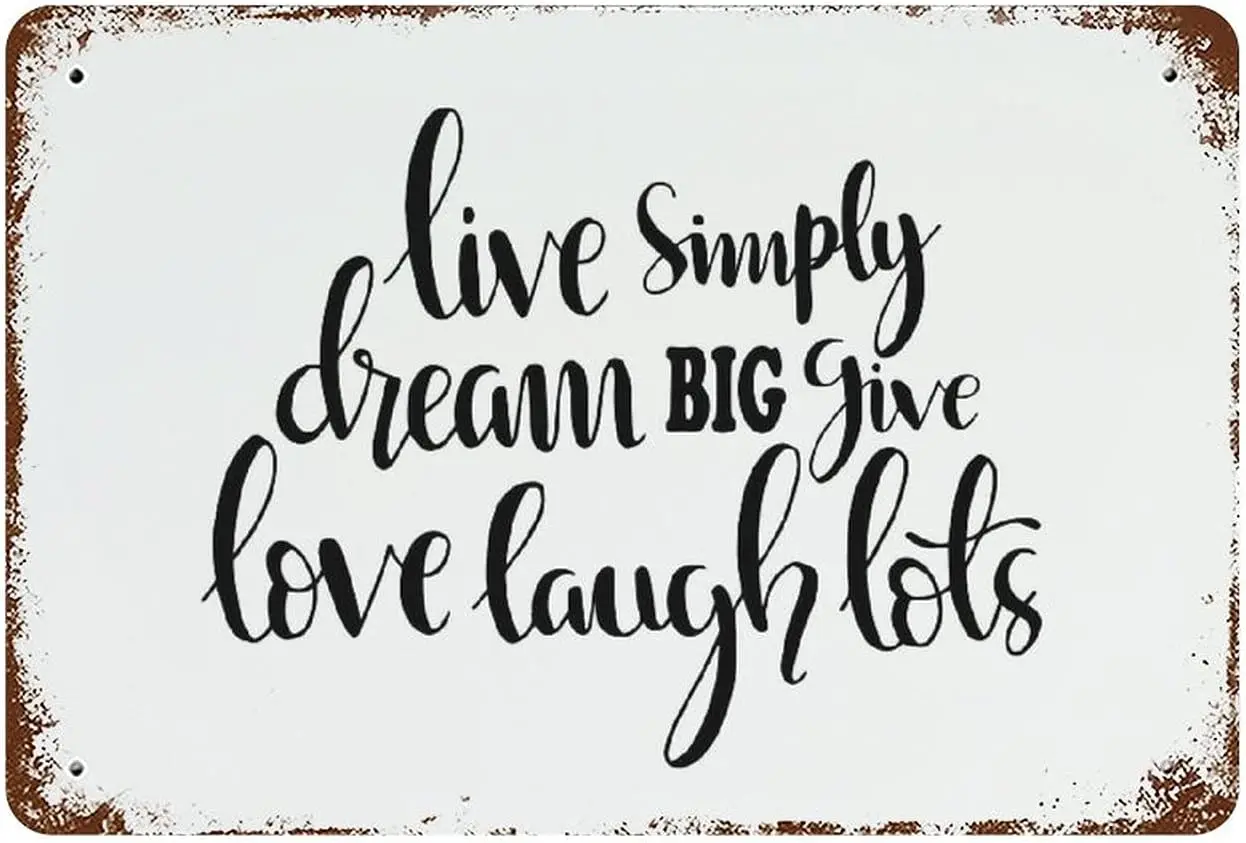 Винтажный металлический жестяной знак в стиле ретро живите просто мечтите о