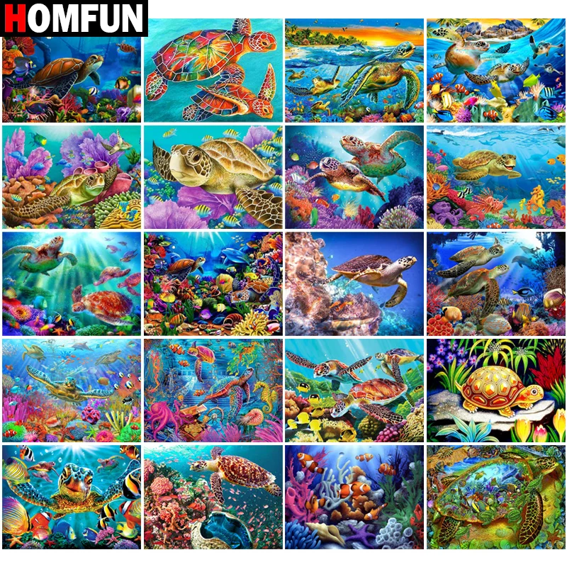 HOMFUN Diy Full Square Round Drill 5D Diamond Painting Cross Stitch Diamond Embroidery 