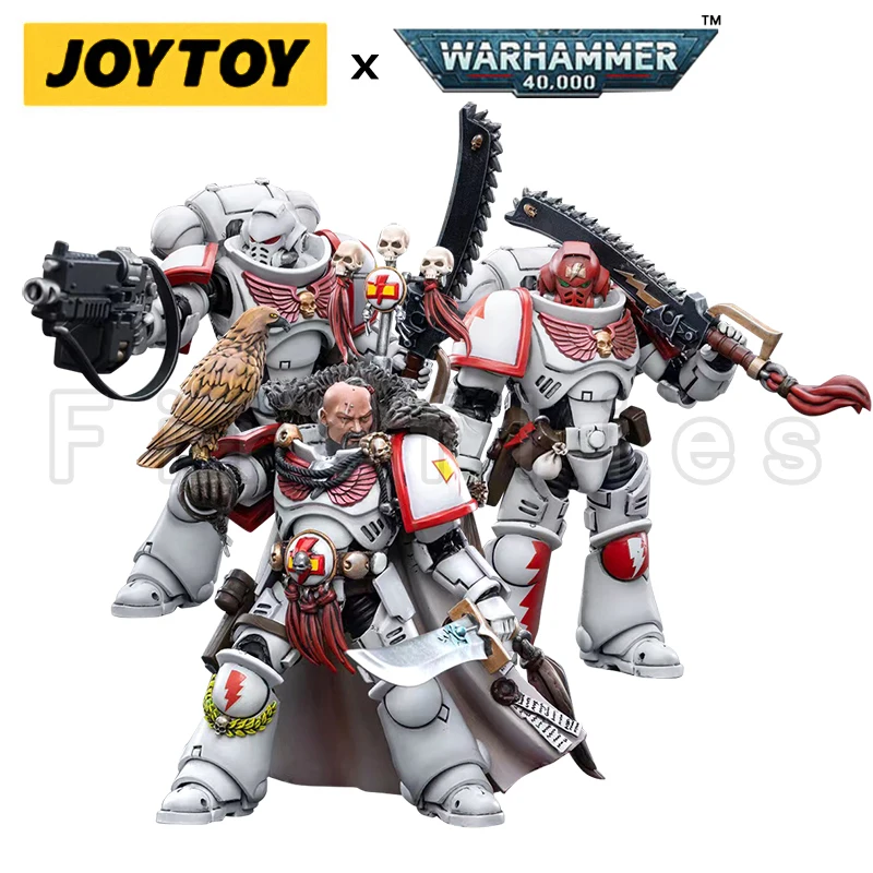 Фото Фигурка JOYTOY 1/18: 40K White Scars Intercessors и Боевой Мотоцикл, Коллекционная Модель, Аниме-Коллекция №1