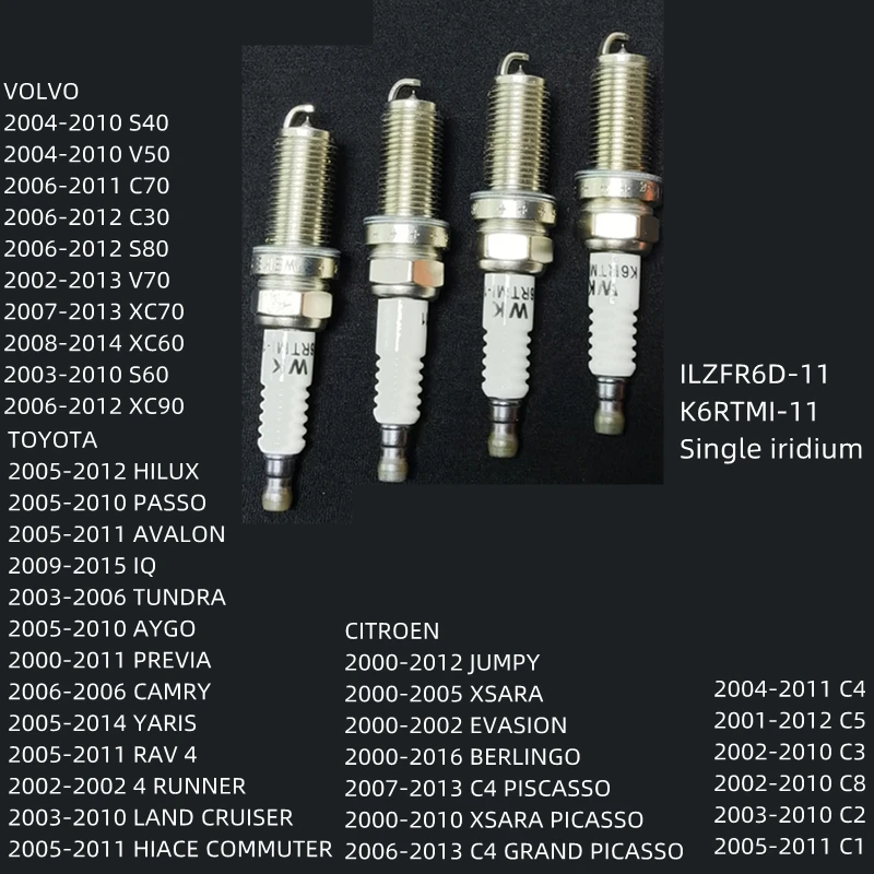 

0 242 236 510 ILZFR6D11 Car Engine Ignition Iridium Alloy Spark Plug For VOLVO S40 V50 C70 C30 S80 V70 XC70 XC60 S60 XC90