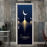 ramadan eid decoration wallpaper for door pvc door stickers self adhesive diy wall decal home design decor muslim party supplies