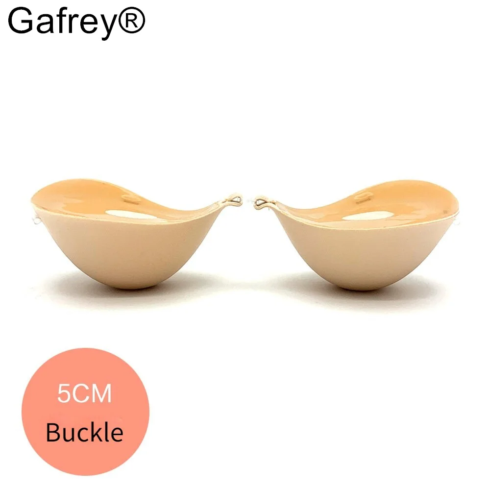 Gafrey 5cm Thickened Nipple Cover Silicone Breast Covers Thick Self-Adhesive Invisible Bra Front Closure Bras For Women Backless