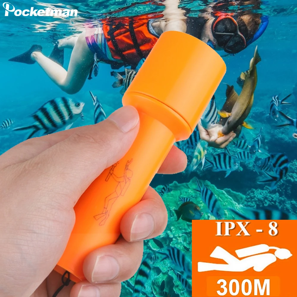 

Diving Flashlight Power Scuba Dive Light IPX8 Waterproof Underwater Diving LED High Lumens Torch for Underwater Sports