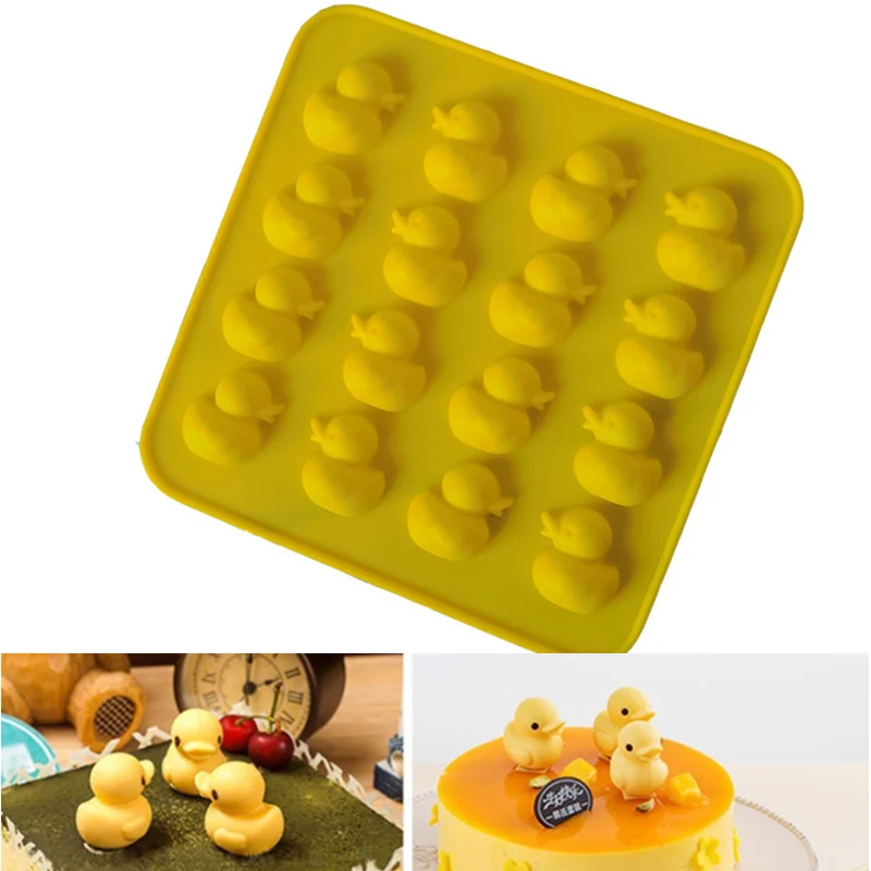 

16-Cavity Cute Duck Silicone Cake Decorating Moulds Cookie Mold Pudding Ice Cream Baking Pan Pastry Tool Chocolate Mould