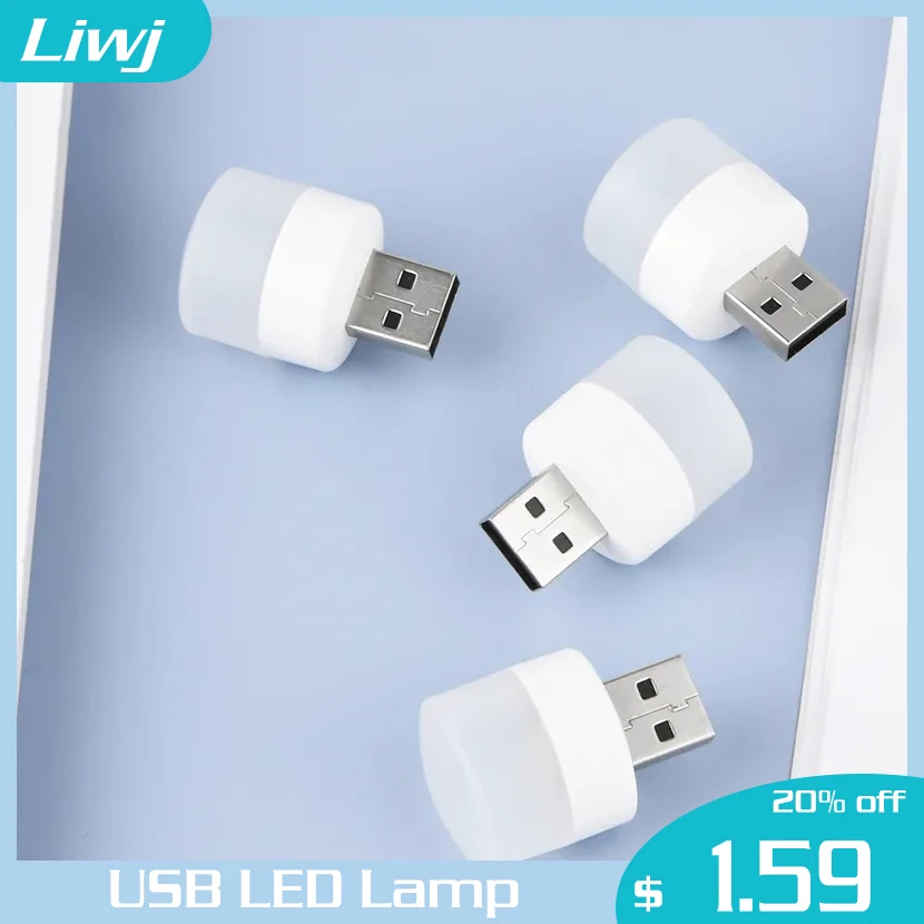 

Mini USB Plug Lamp Computer Mobile Power Charging USB Small Book Lamp LED Eye Protection Reading Light Small Round Night Light