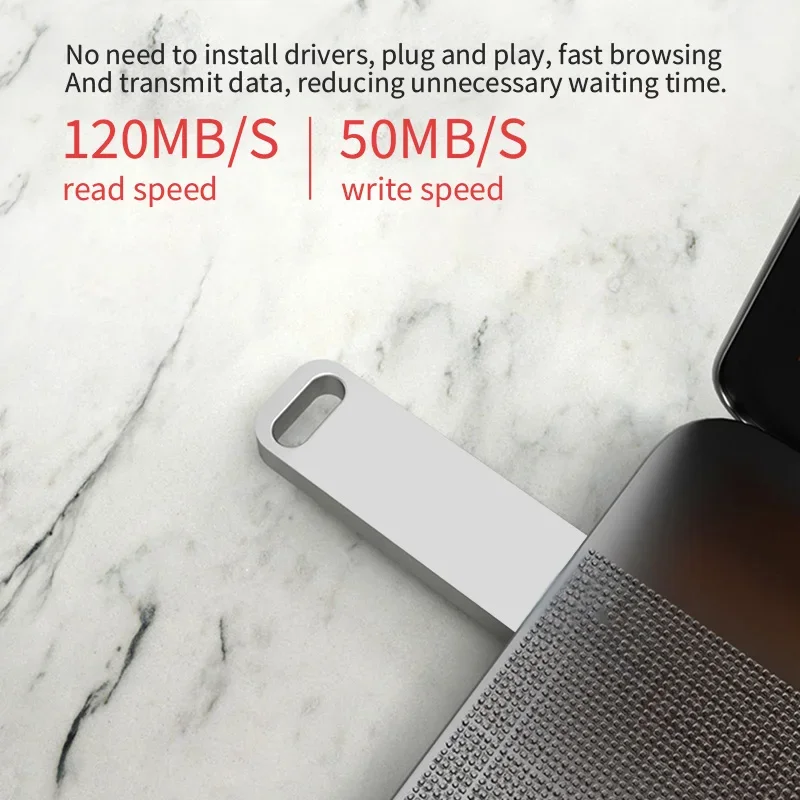 Фото Флэш-накопитель USB 3.2 2 ТБ, сверхвысокоскоростная передача, металлический мини-диск U, флэш-накопитель типа C, водонепроницаемый диск SSD U-накопитель №2