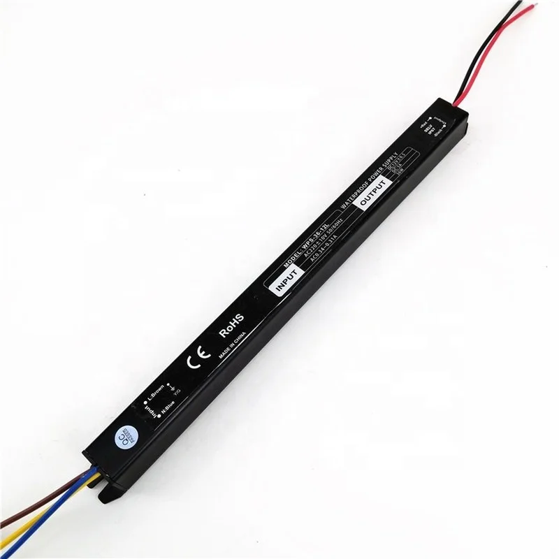 

12V 3A 36W Slim Size IP67 Waterproof LED Driver Single Output Constant Voltage Aluminum Case Switching Power Supply
