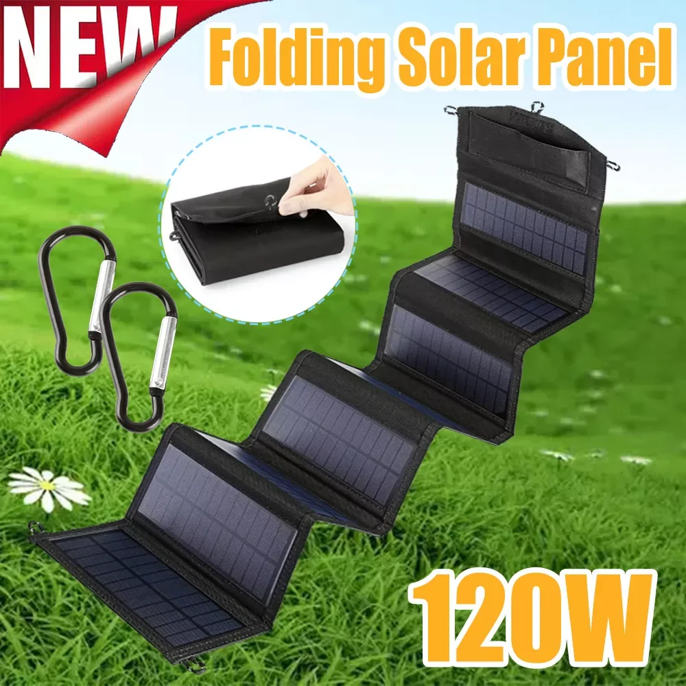 

NEW NEW 120W Outdoor Folding Solar Panels Cell 5V USB Portable Solar Smartphone Battery Charger for Tourism Camping Hiking 70W 2