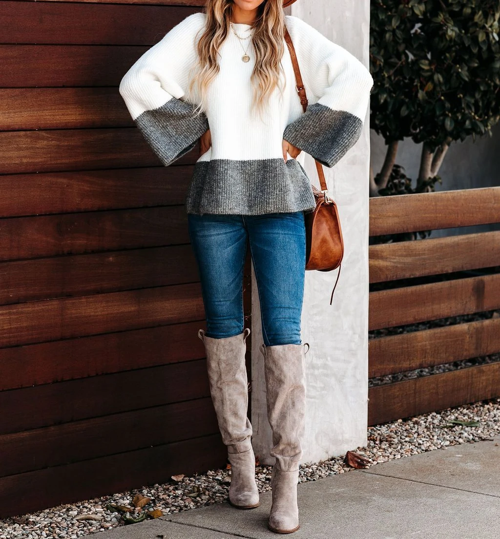 

Женский свободный пуловер, вязаный повседневный деловой свитер, весна-осень 2022