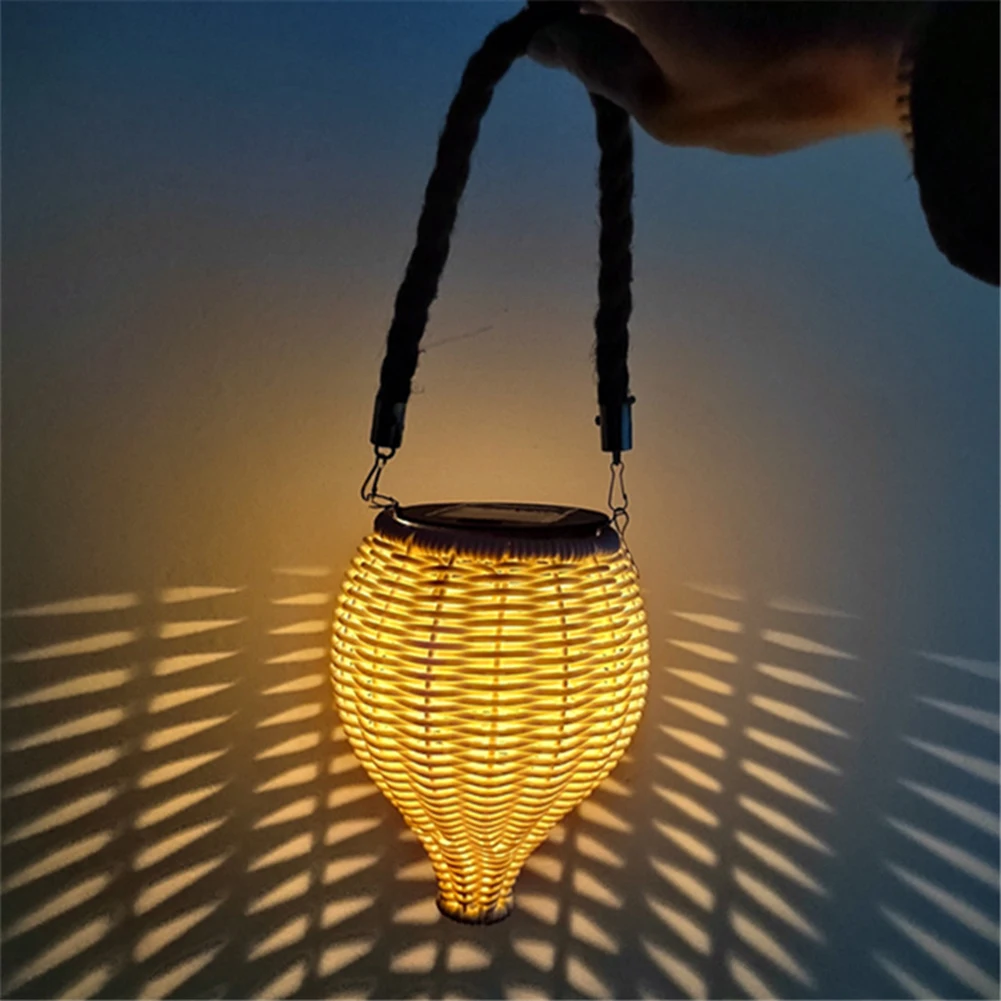 

Hanging Solar Lanterns Retro Rattan Lights for Outdoor Garden Yard Tree Fence Patio Landscape Lamp Home Decorations