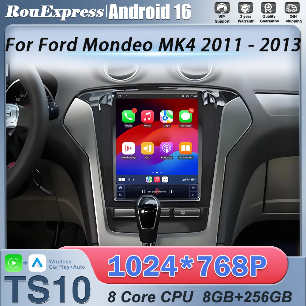 Фото 9,7-дюймовый Android Auto для Ford Mondeo MK4 2011-2013, CarPlay, автомобильная магнитола, Bluetooth, без DVD, 2DIN №1