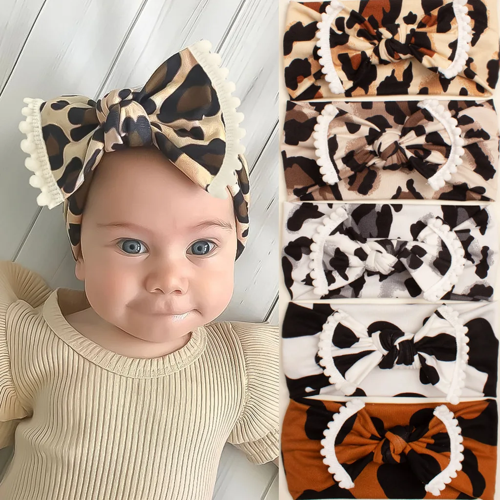 

Baby Soft and Comfortable Leopard Print Headband Creative Printed Bow Headband for Children