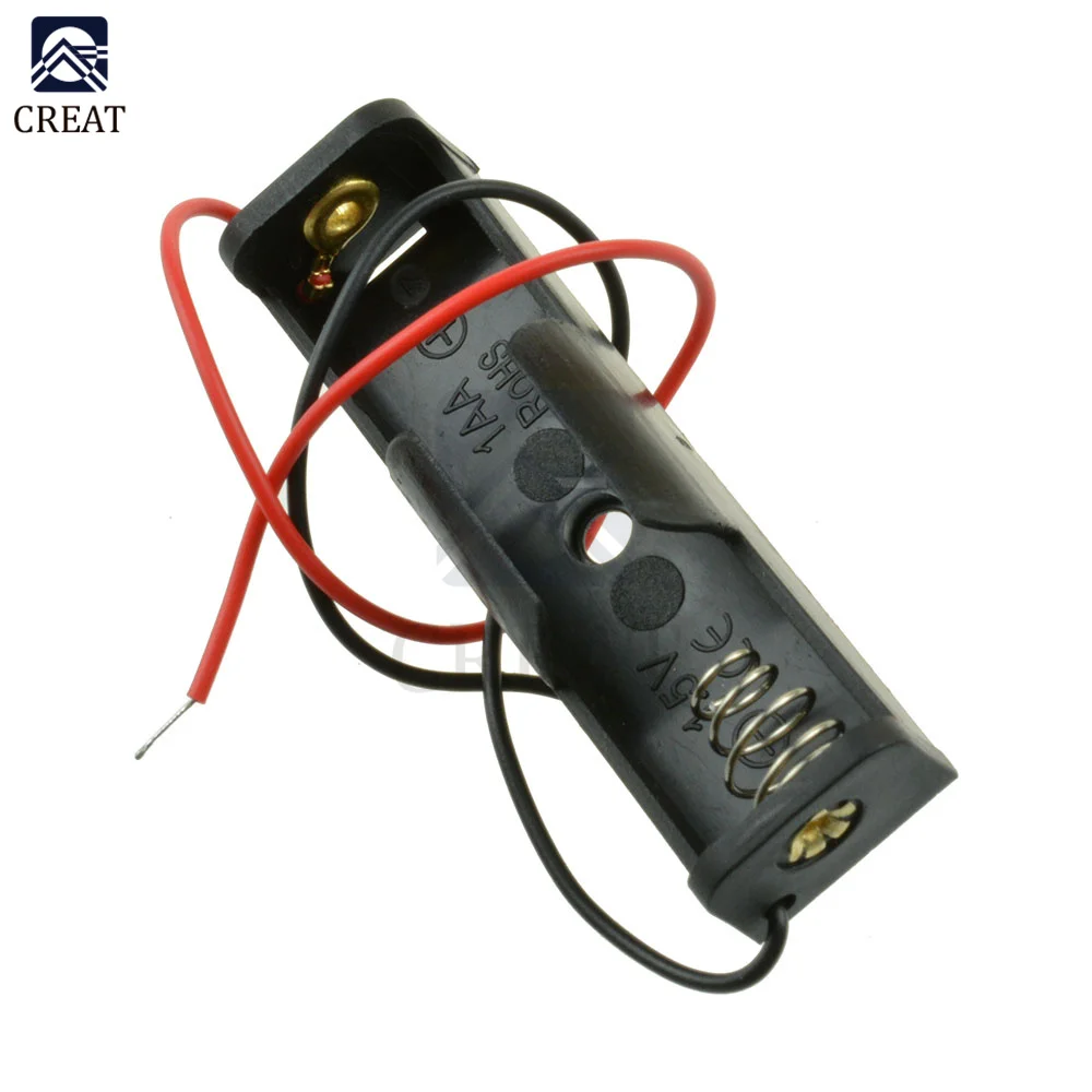 

5 шт. 1XAA пластиковый контейнер для батарей, чехол, коробка для хранения, держатель с проводными выводами для корпуса аккумулятора AA 1,5 в