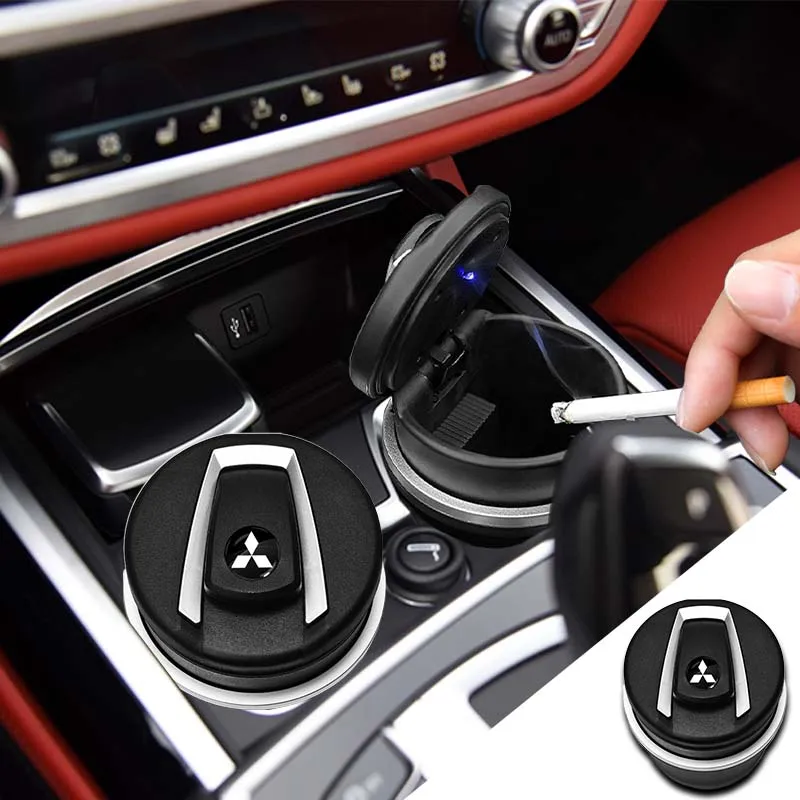 

1pcs ABS Car Universal Smoke-proof Waterproof Storage Split Ashtray Accessories for Mitsubishi Ralliart Lancer Outlander Pajero