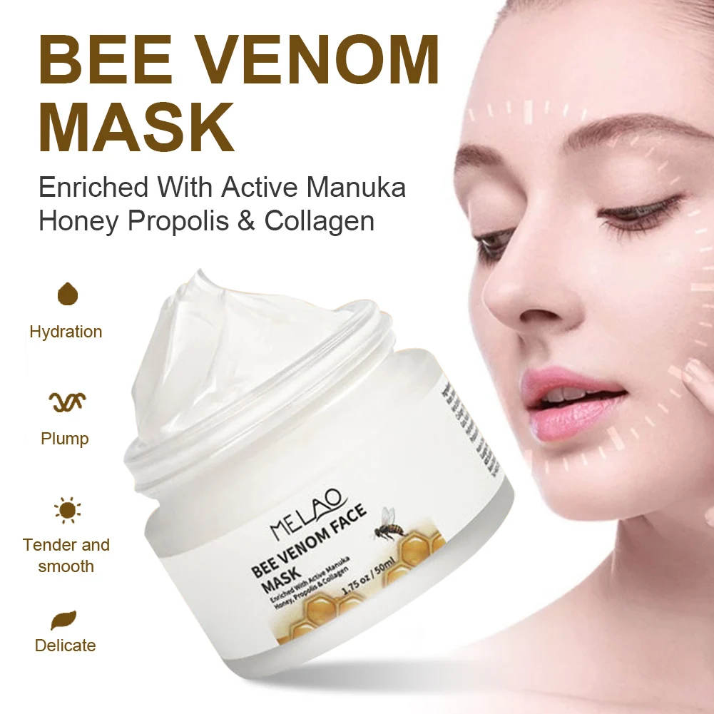 

Bee Venom Face Clay Mask Anti-Aging Moisturizing Nourishing Mask Oil Control Skin Firming Brightening Mask Skincare Cosmetics
