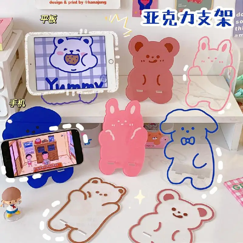 

Kawaii Phone Stand Holder For Mobile Phone Ipad Desktop Organizer Cute Portable Holder Detachable Support Cartoon Lazy Bracket