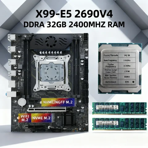 Комплект материнской платы XSJnewwold X99 E5-2690V4