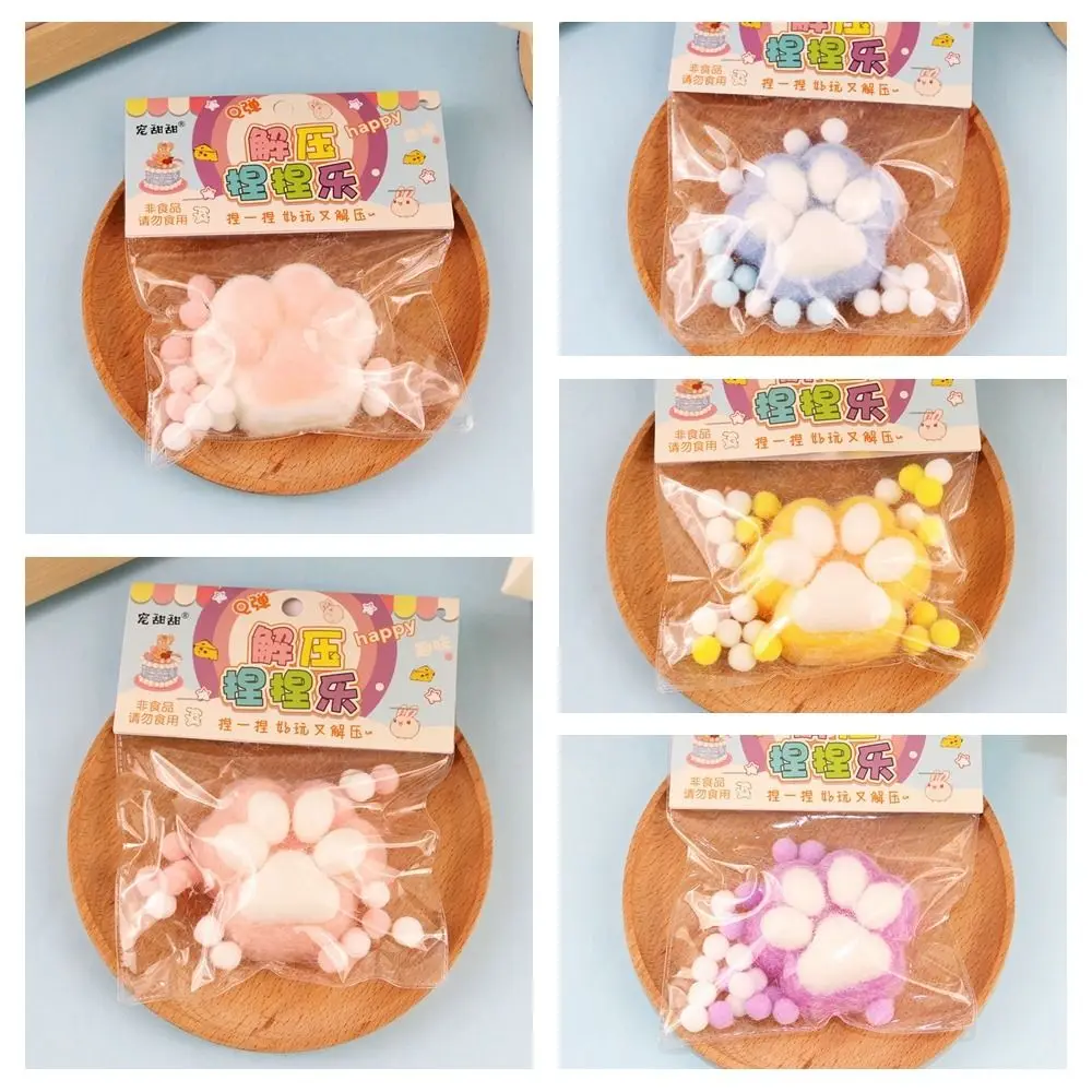 Мягкая плюшевая игрушка для сжатия кошачьей лапы сенсорная TPR мультяшная