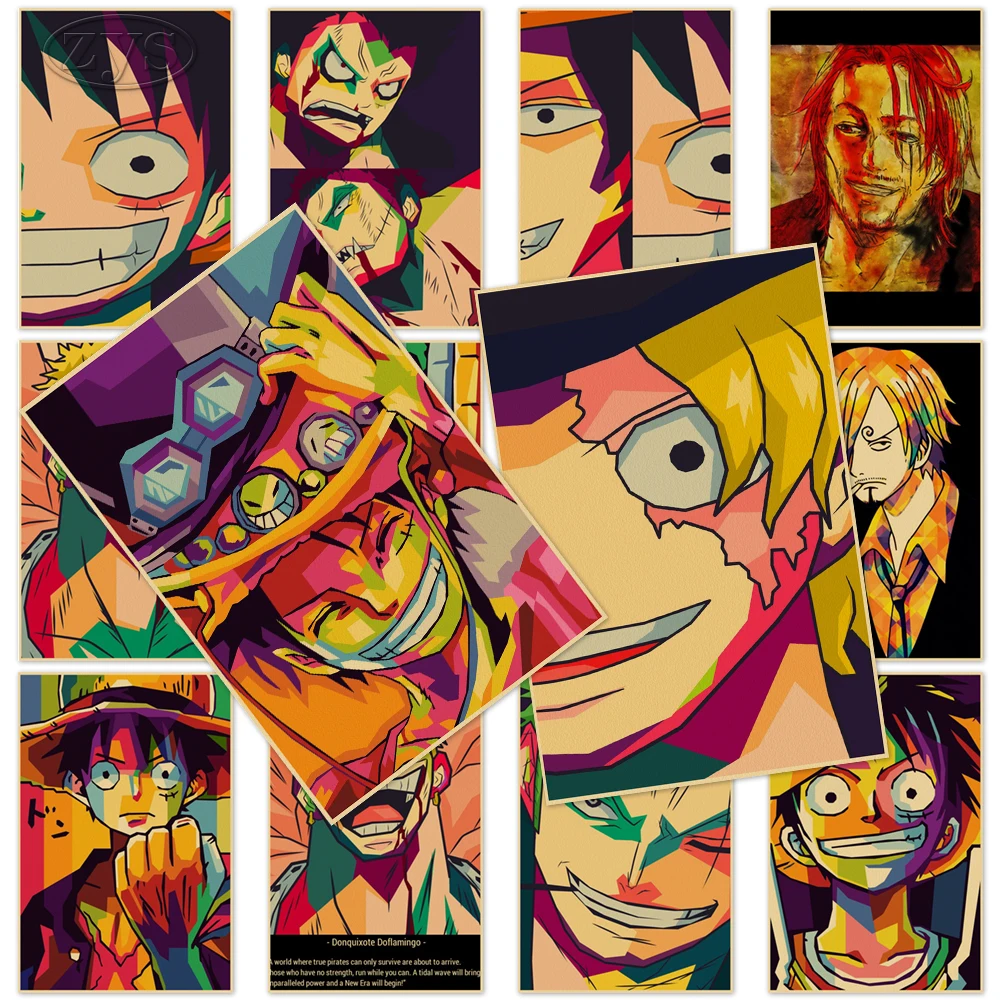 Vinsmoke Sanji постеры и принты с крафт-бумагой для гостиной |