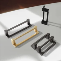 new simple copper brushed kitchen cabinet door handles zinc alloy american black drawer knobs furniture handle hardware