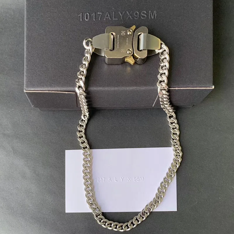 

New ALYX Hero Chain Necklace Men Women Couples ALYX Metal Buckle 9SM Necklace Hip Hop High Quality ALYX RIVER LINK BRACELETS