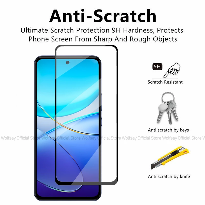 Закаленное стекло для Vivo V40 SE 2/4 шт. Защитная пленка экрана