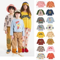 childrens t shirt 2022 autumn new cartoon long sleeved childrens bottoming shirt cotton cute girls clothes childrens clothing