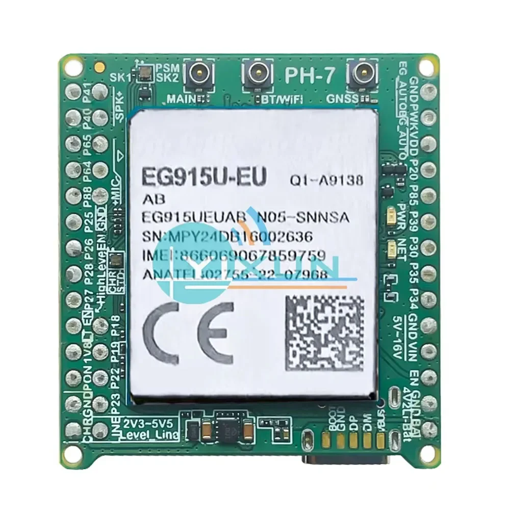Фото Плата AvaCoreEG915U-EU с модулем LTE Cat1, GNSS-приемником, поддержкой Open Python, диапазонами B1/3/5/7/8/20/28, GSM B2/3/5/8, частотами 800/900/1800/1900 МГц №2