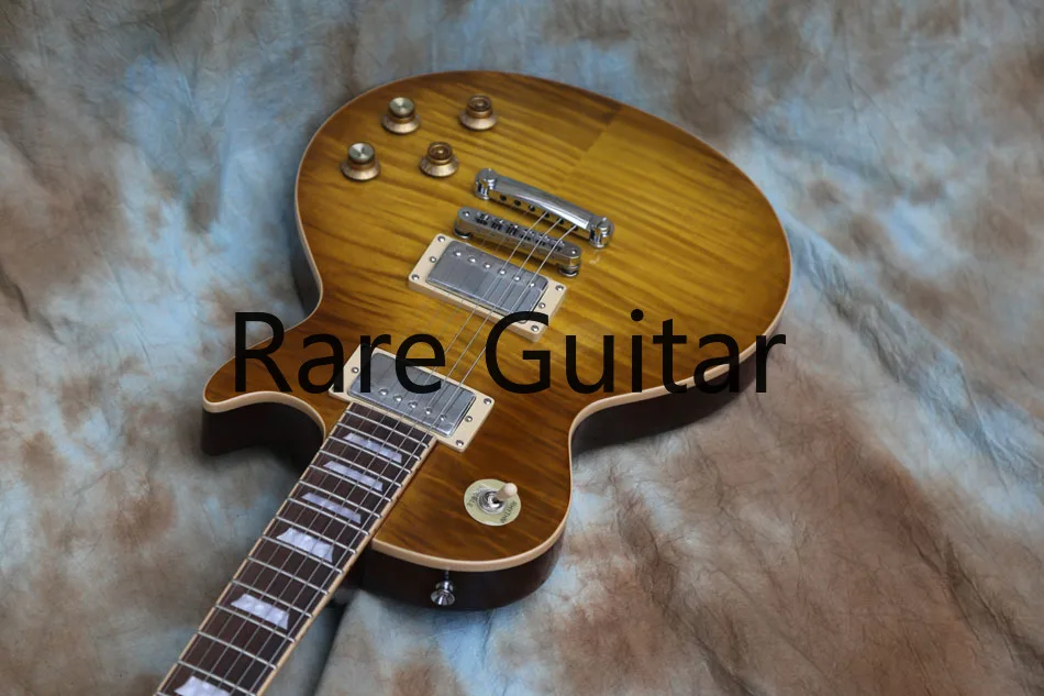 

Gary Moore Peter Green Tobacco Sunburst Flame Maple Top Electric Guitar Grover Tuners, Chrome Hardware, Mahogany Body