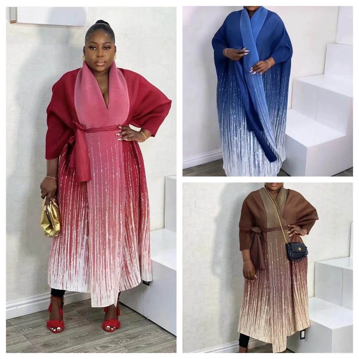 Модное плиссированное женское пальто больших размеров из Европы и Америки