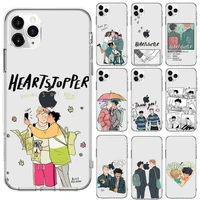 heartstopper phone case for iphone 13 12 11 8 7 plus mini x xs xr pro max transparent soft