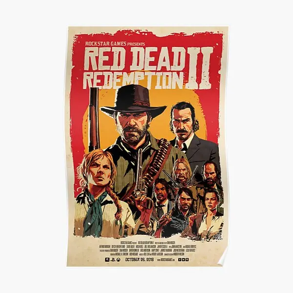 

Red Redemption Ii Poster Wall Vintage Picture Funny Decor Art Mural Painting Home Room Print Modern Decoration No Frame