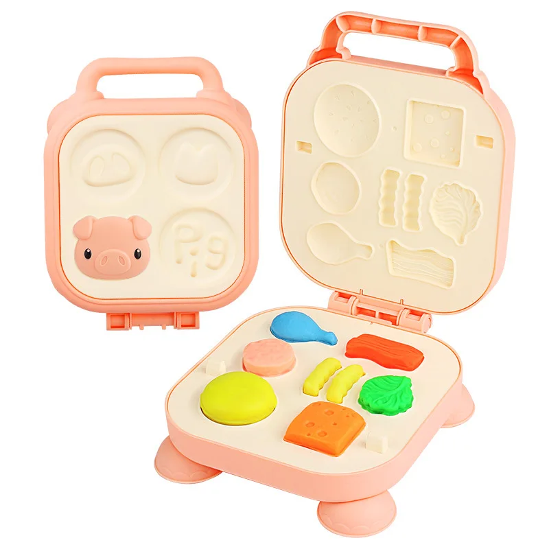 

Plasticine Children's Color Clay Burger Noodle Machine Toy Non-toxic Mold Tool Set Handmade Clay Girl Educational Learning Gift