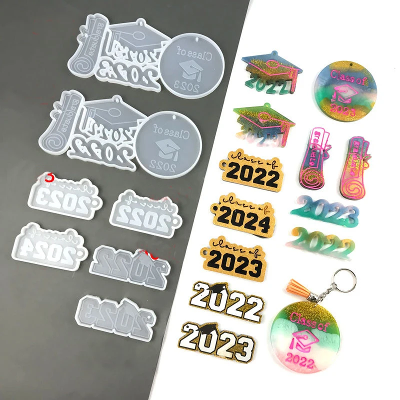 

Graduation Season Hat Keychain Epoxy Resin Molds DIY Round Mobile Phone Decoration Pendant Jewelry Pendant Resin Silicone Mold