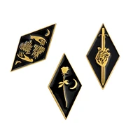 new night moon finger rose sword heart collar badge brooch lapel pins