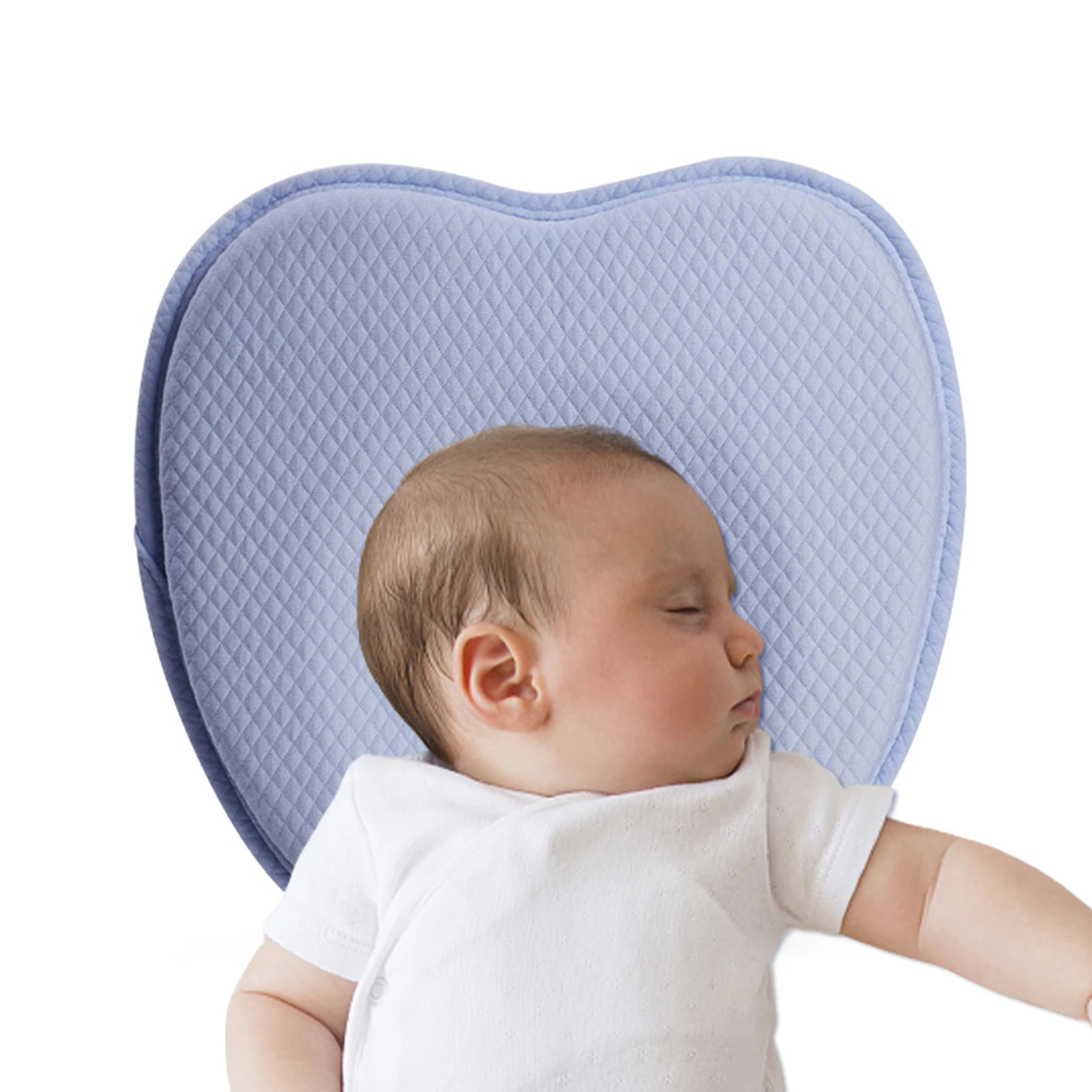 

Baby Headrest With Detachable Pillowcase 3D Memory Sponge Pillow For Infant Prevent Flat Head Infant Headrest For 0-12 Months