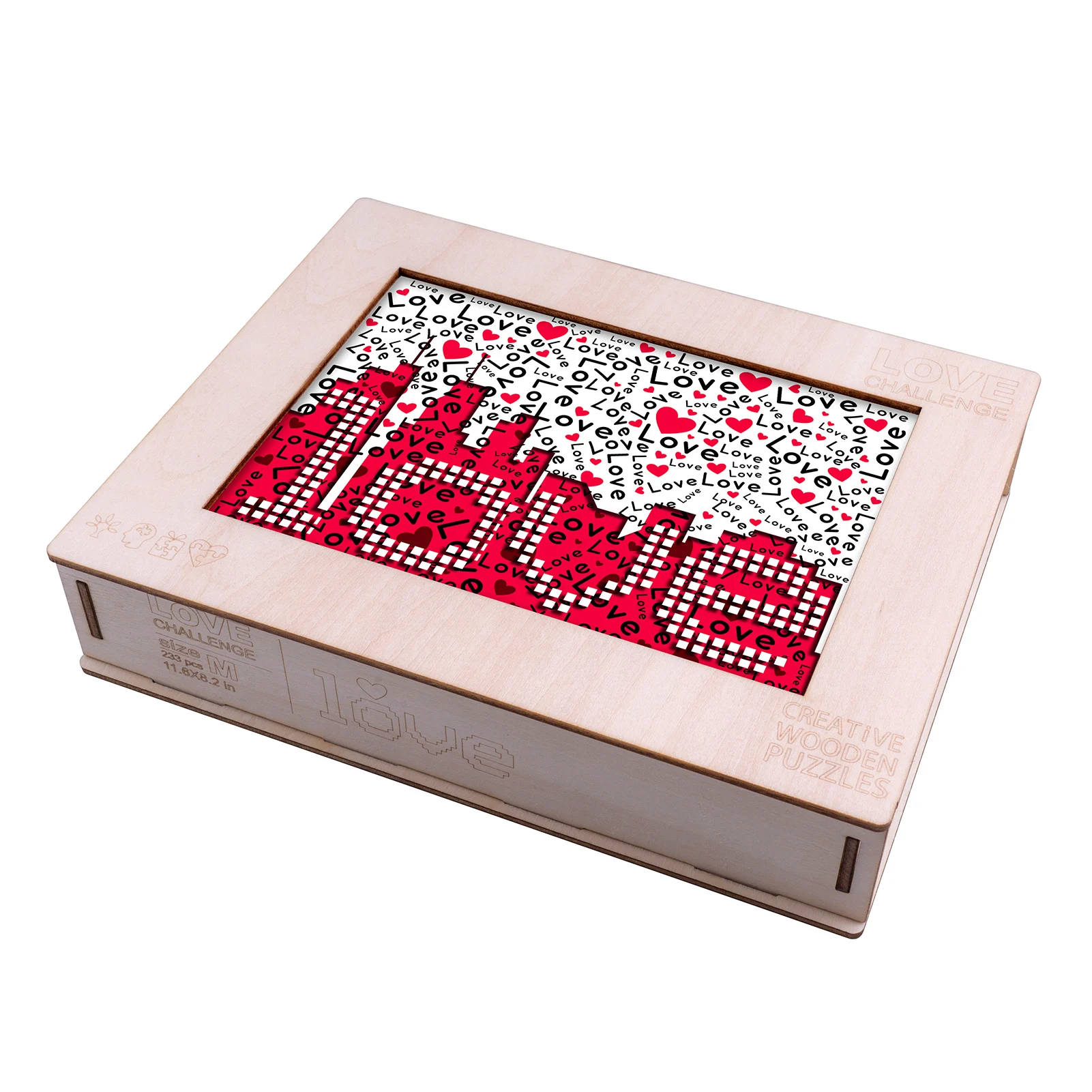 

Wooden Jigsaw Puzzle Set Love Jigsaw Puzzles Toy Irregular Jigsaw Toy For Couple High Difficulty DIY Crafts For Home Party Weddi