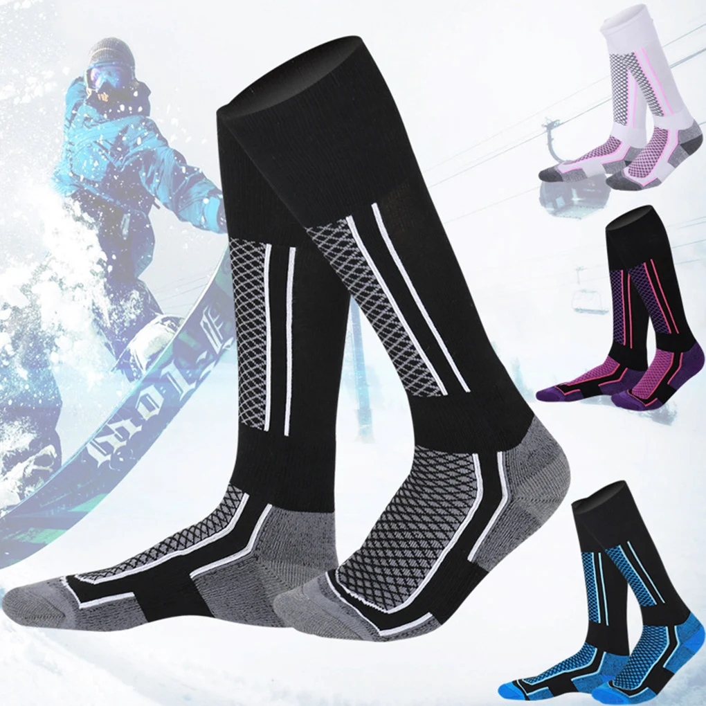 

2021 Ski Socks Thick Cotton Sports Snowboard Cycling Skiing Soccer Socks Men Women Moisture Absorption High Elastic Thermosocks