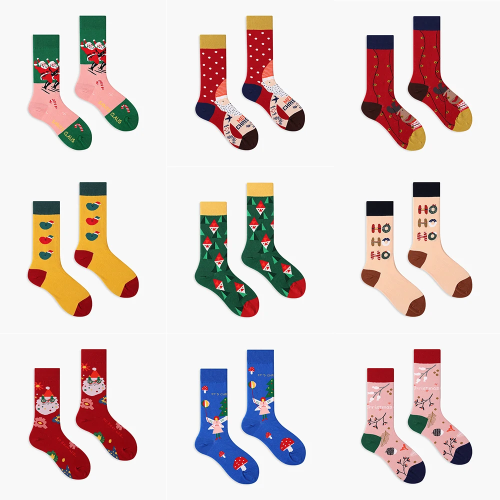 

Autumn and winter new design Christmas snowman socks elderly middle tube socks female Christmas socks trend