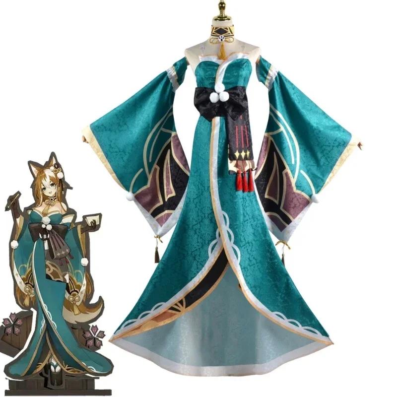 Фото Gorou Geo Bow Ivitation Miss Hina Косплей Genshin Impact Костюм Хэллоуин Вечернее Платье Косплей Женское Кимоно Игровая Одежда №2