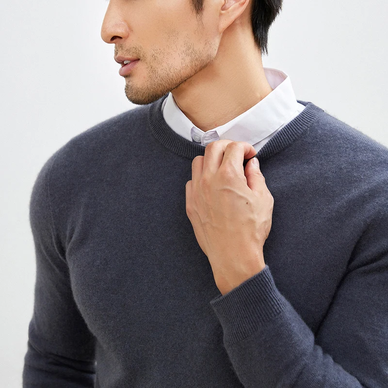 Осень/зима новый мужской свитер из 100% кашемира с полувысоким воротником и теплым