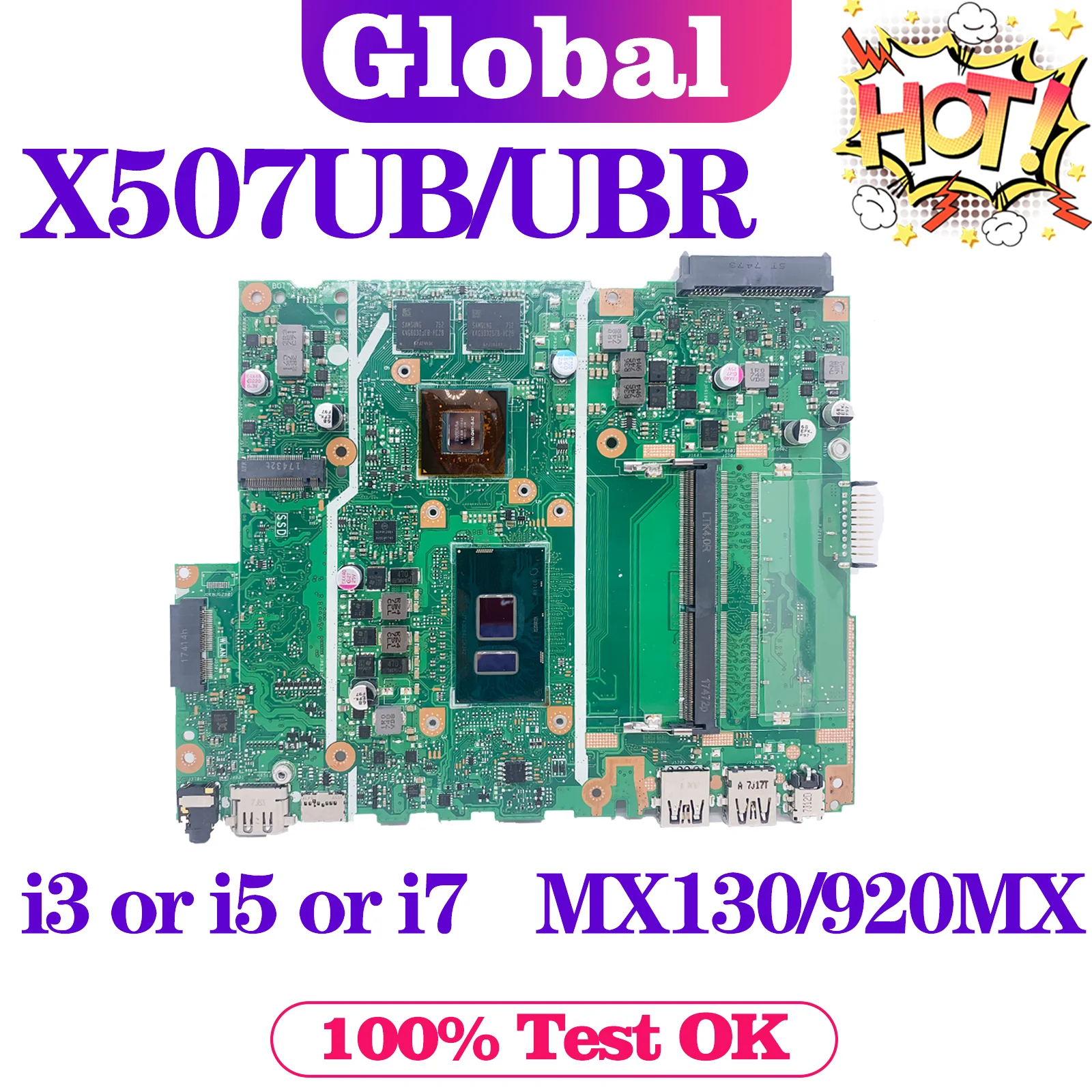 Материнская плата KEFU X507UB ASUS X507UBR X507UF A507UB F507UB R507UB A507UF Y5000UB для ноутбука I3 I5 I7 6th/7th/8th -