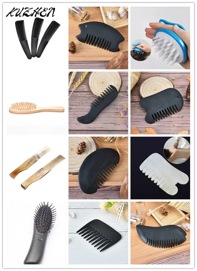 

HOT Guasha Comb Massager Energy Massage Relaxation Tool Hair Brush Black Bian Stone guasha Board Health Care