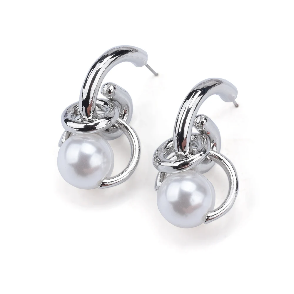 Новинка 2024 Модные металлические серьги ZA с искусственным жемчугом бижутерия из