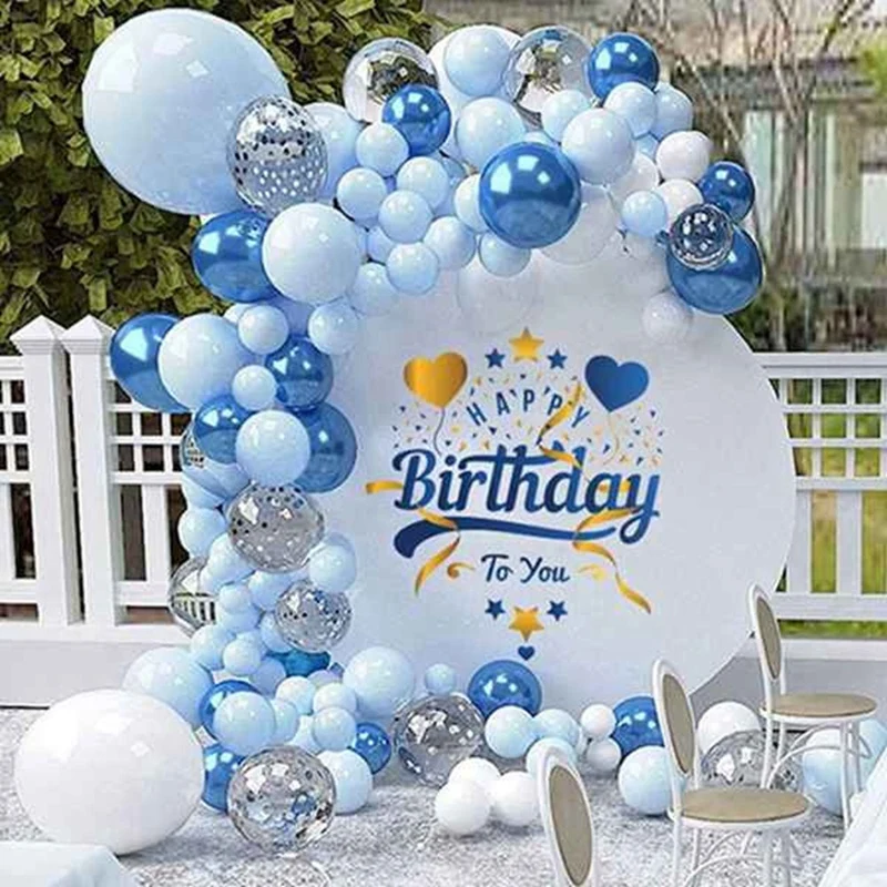 

Синяя воздушная Гирлянда-макарон, украшение для дня рождения, шары из латекса, для свадьбы, дня рождения, вечеринки, детского дня рождения