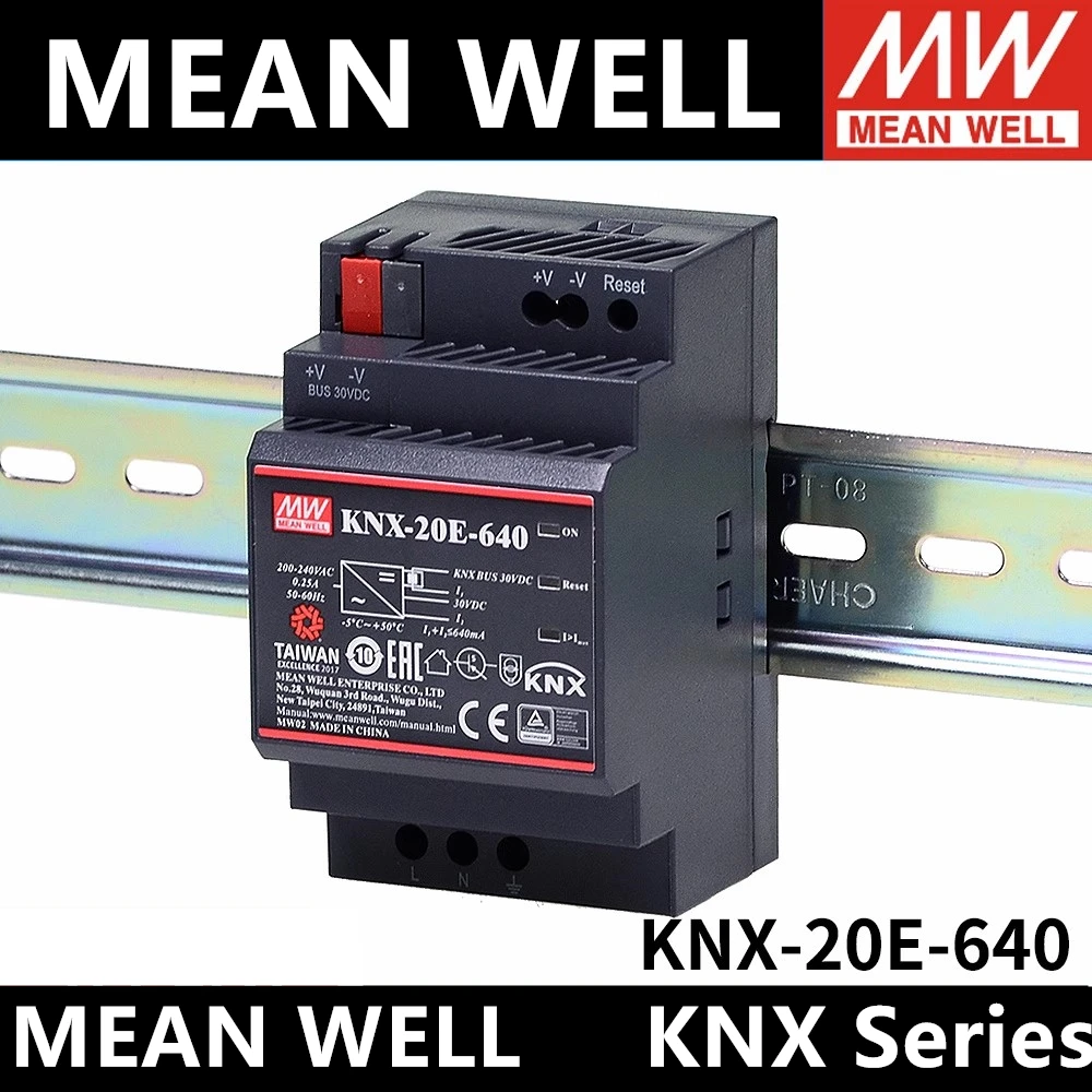 Оригинал MEAN WELL KNX-20E-640 640 мА 30 В постоянного тока 20 Вт meanwell KNX источник питания KNX-20E со встроенным дросселем